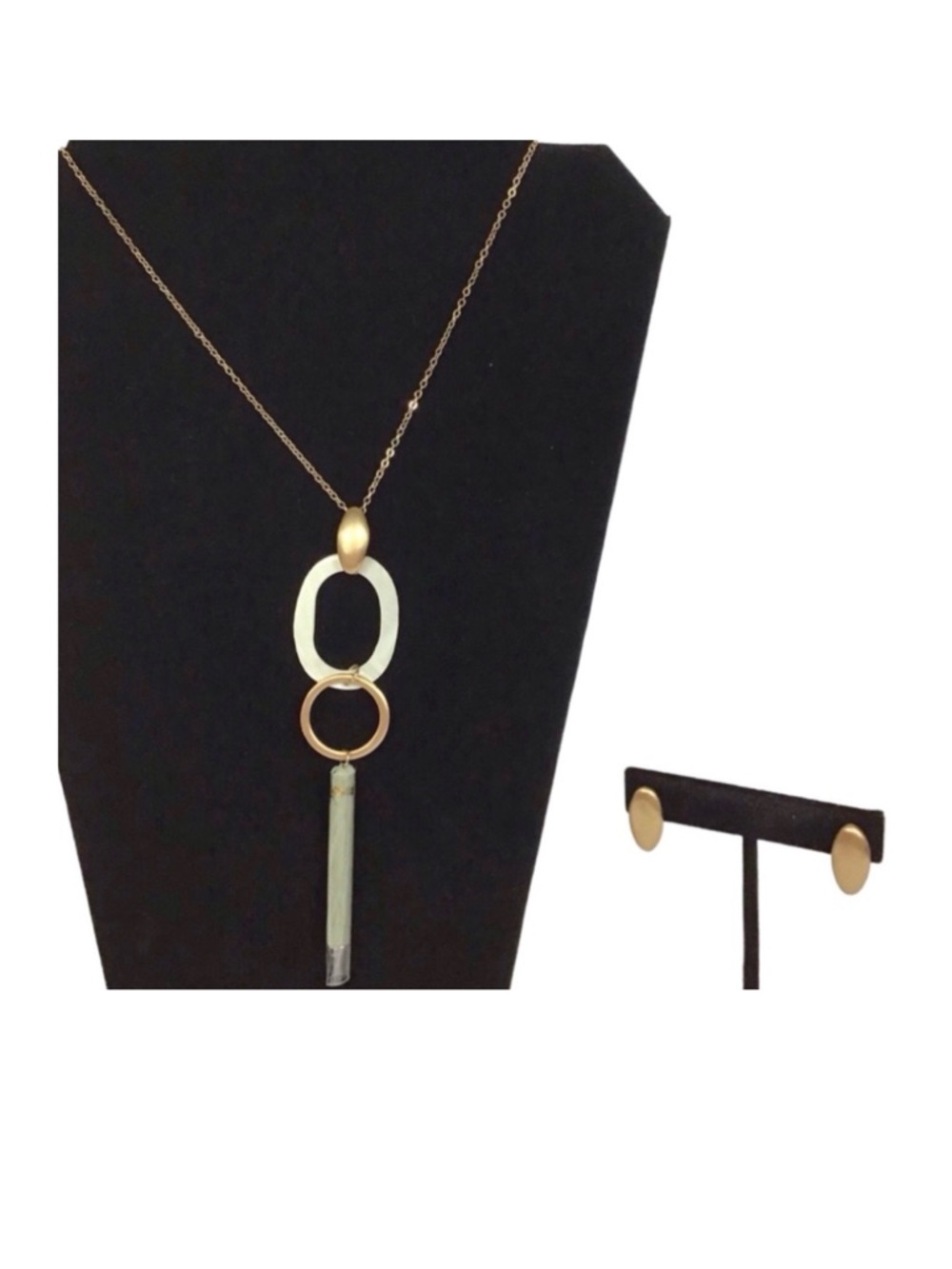 Viola Geometric Tassel Necklace/Earring Set (NWT) - Picture 2 of 7